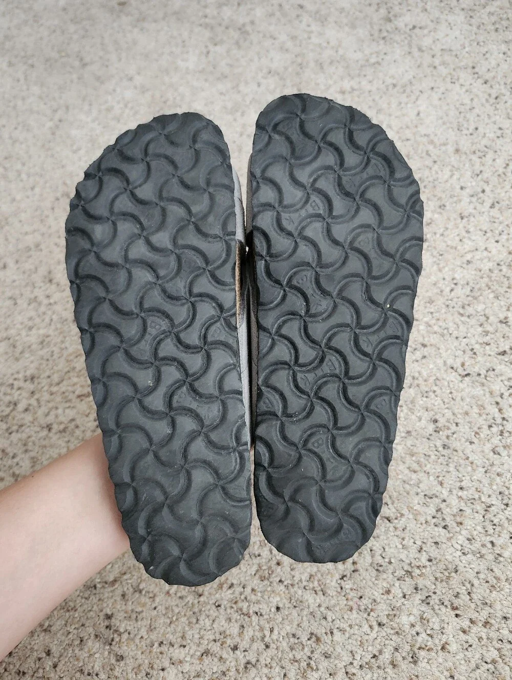Birkenstock Women's Woven Suede Slide Sandals in Gray
